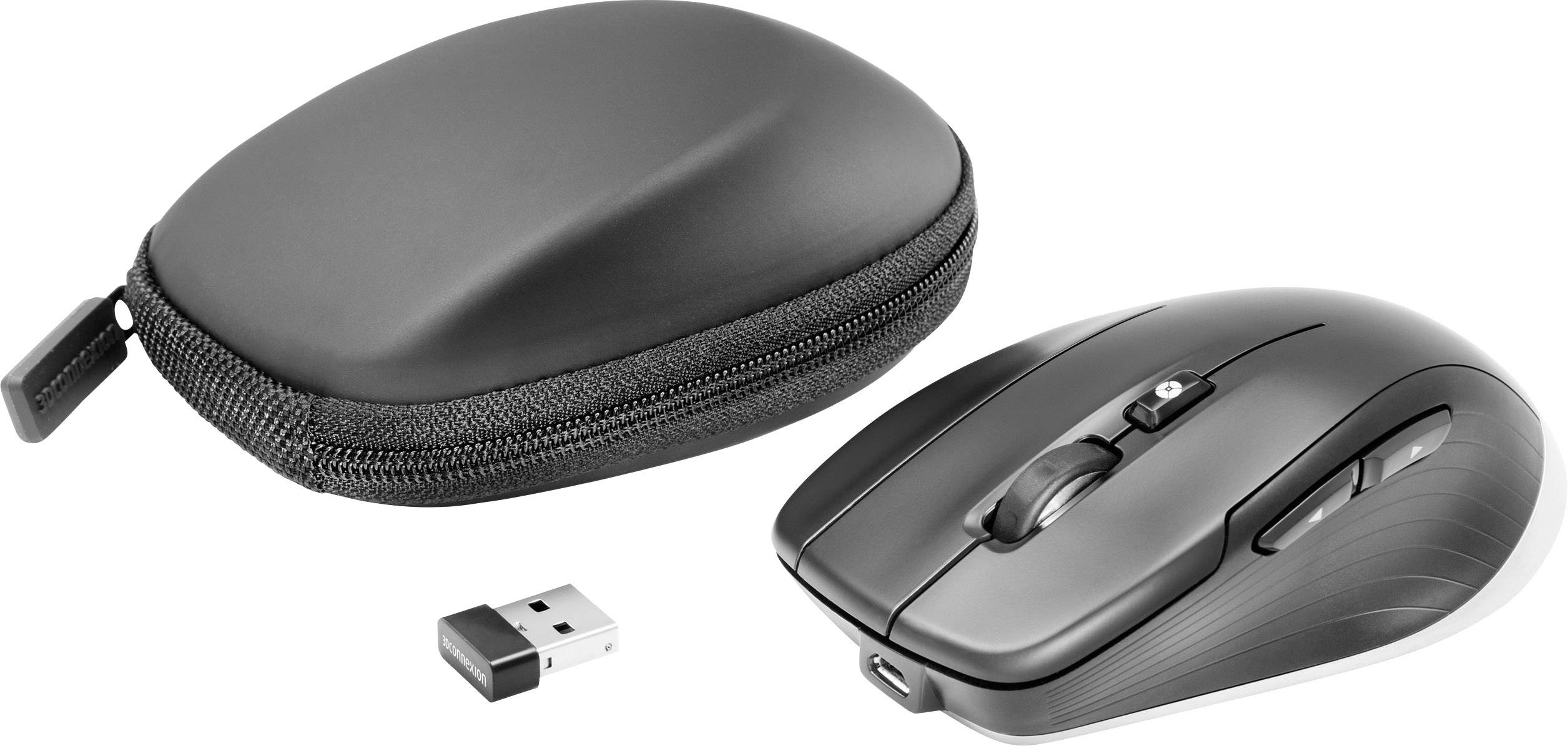 3Dconnexion CadMouse Wireless Funk, Bluetooth® 3D-Maus Optisch Ergonomisch Schwarz