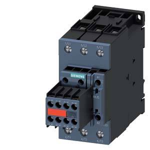 Ein Elektromagnetischer Schütz von Siemens, dargestellt in einem 3D-Modell. Hauptkomponenten sichtbar, geeignet für industrielle Schaltungen.