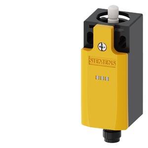 Ein gelbes Siemens-Schaltsensorgerät, rechteckig, mit schwarzem Gehäuseoberteil und einem weißen Druckknopf an der Oberseite.