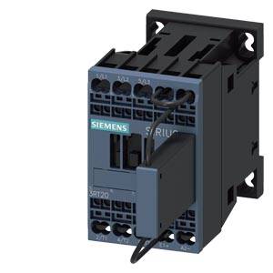 'Siemens SIRIUS' Schütz, Modell 3RT2, für industrielle Anwendungen, zur Steuerung elektrischer Schaltungen, mit mehreren Anschlussklemmen.