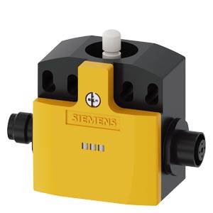 Industrie-Sensor in Gelb und Schwarz mit einer Marke auf der Vorderseite; dient zur Messung oder Erkennung in Automatisierungssystemen.