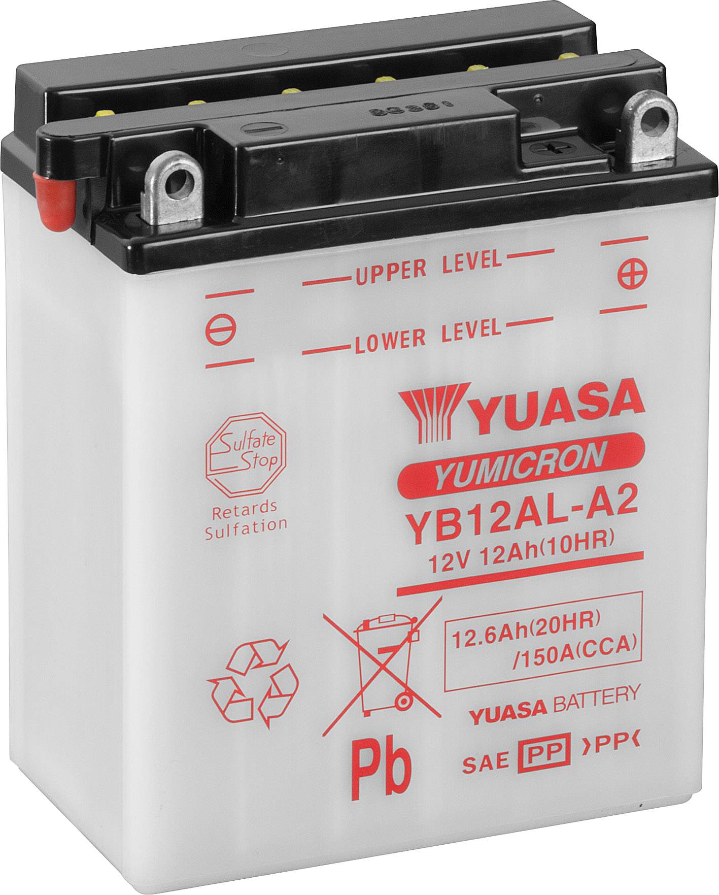 Yuasa YB12AL-A2 Motorradbatterie 12 V 12.6 Ah Poltyp: Schraubklemme Typ 8