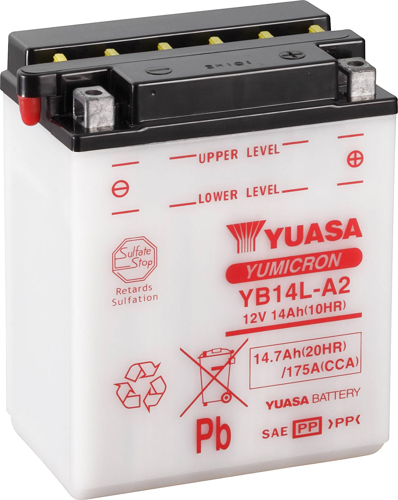 Yuasa YB14L-A2 Motorradbatterie 12 V 14 Ah Poltyp: Schraubklemme Typ 8