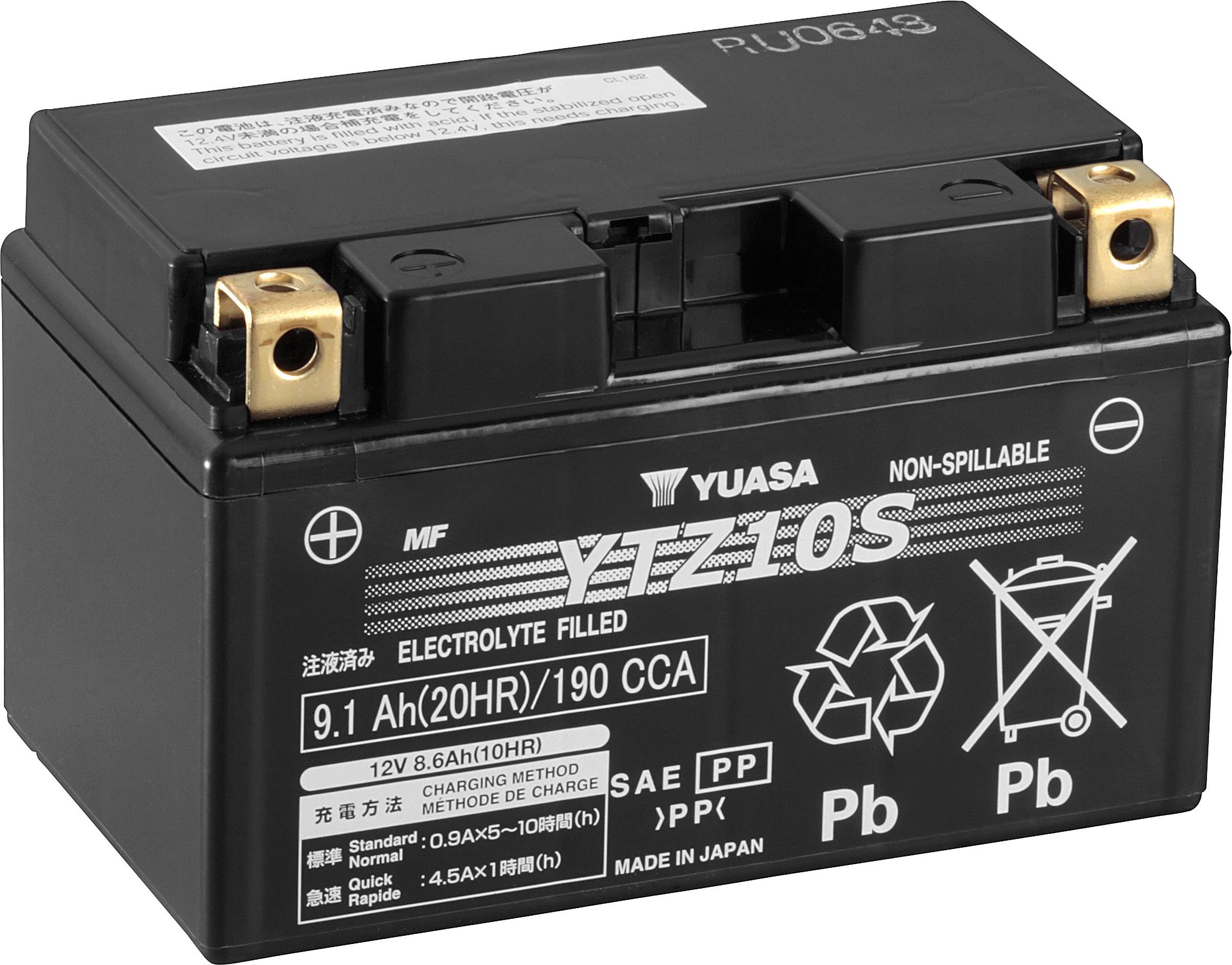 Yuasa YTZ10S Motorradbatterie 12 V 8.6 Ah Poltyp: Schraubklemme Typ 11