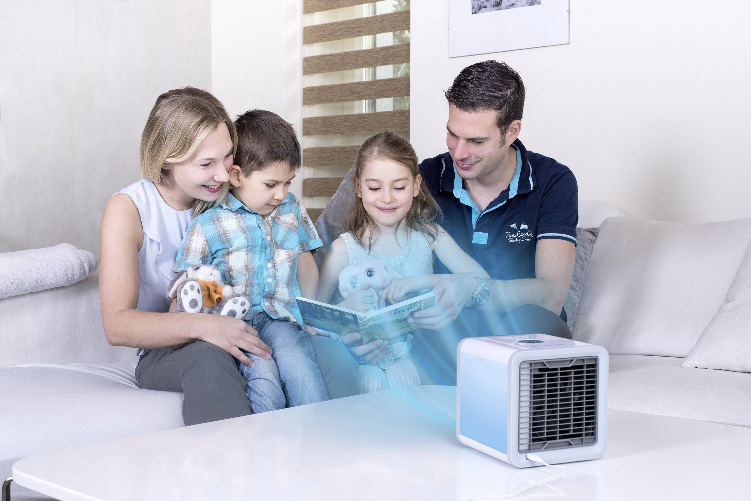 MediaShop Arctic Air Luftkühler 10W (L x B x H) 17 x 17 x 17cm Weiß, Grau mit wählbaren Stimmungslichtern