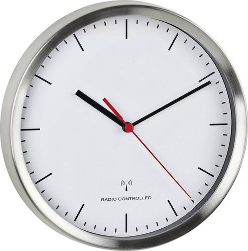 TFA Dostmann 60.3530.02 Funk Wanduhr 220mm x 45mm Aluminium (gebürstet)