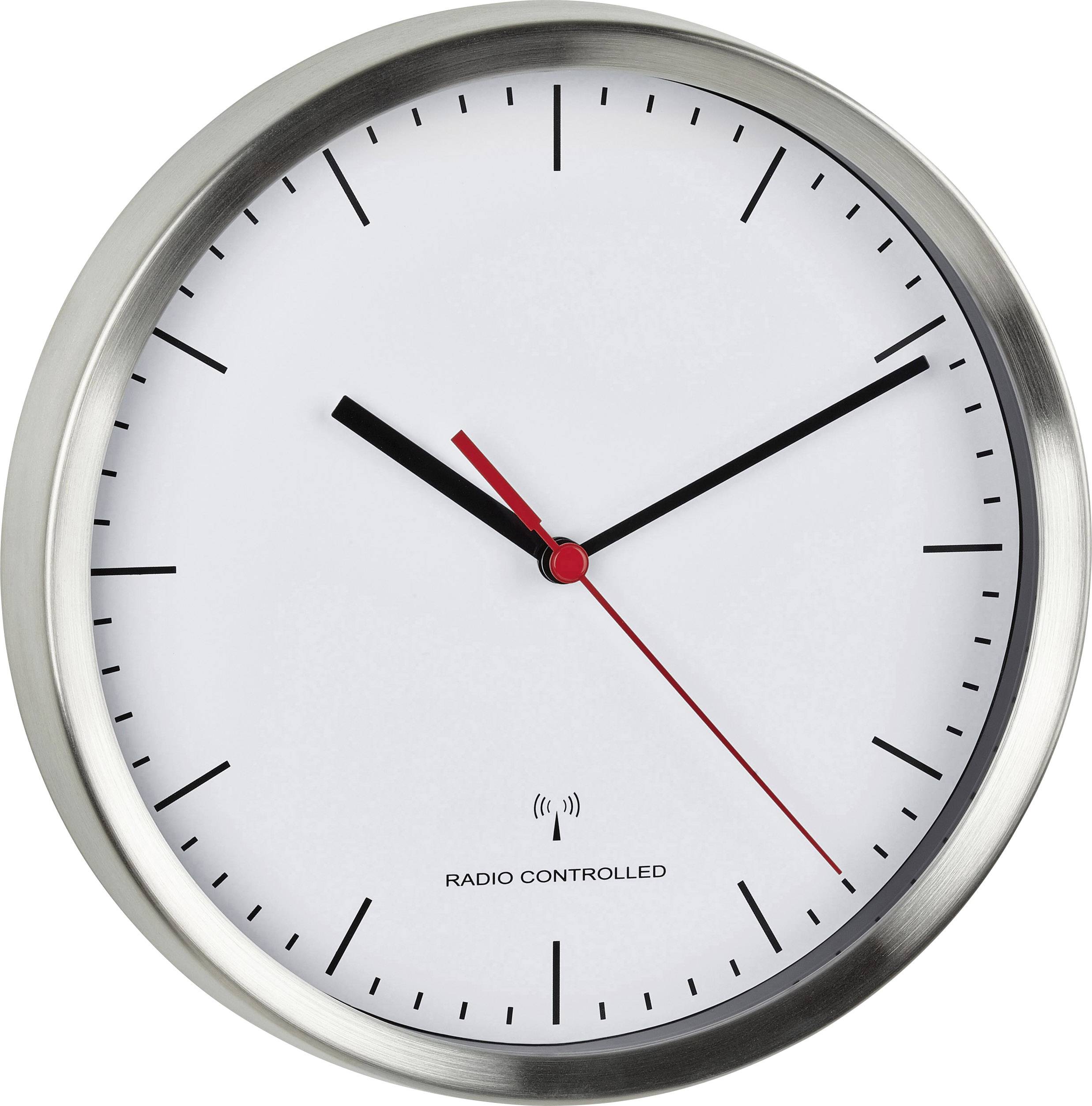 TFA Dostmann 60.3530.02 Funk Wanduhr 220 mm x 45 mm Aluminium (gebürstet)