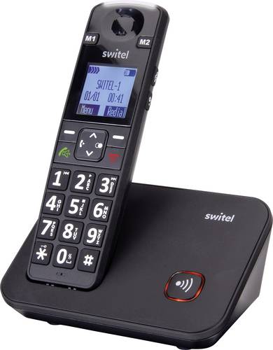D7000 Vita+ DECT/GAP Schnurloses Telefon analog Optische Anrufsignalisierung Schwarz