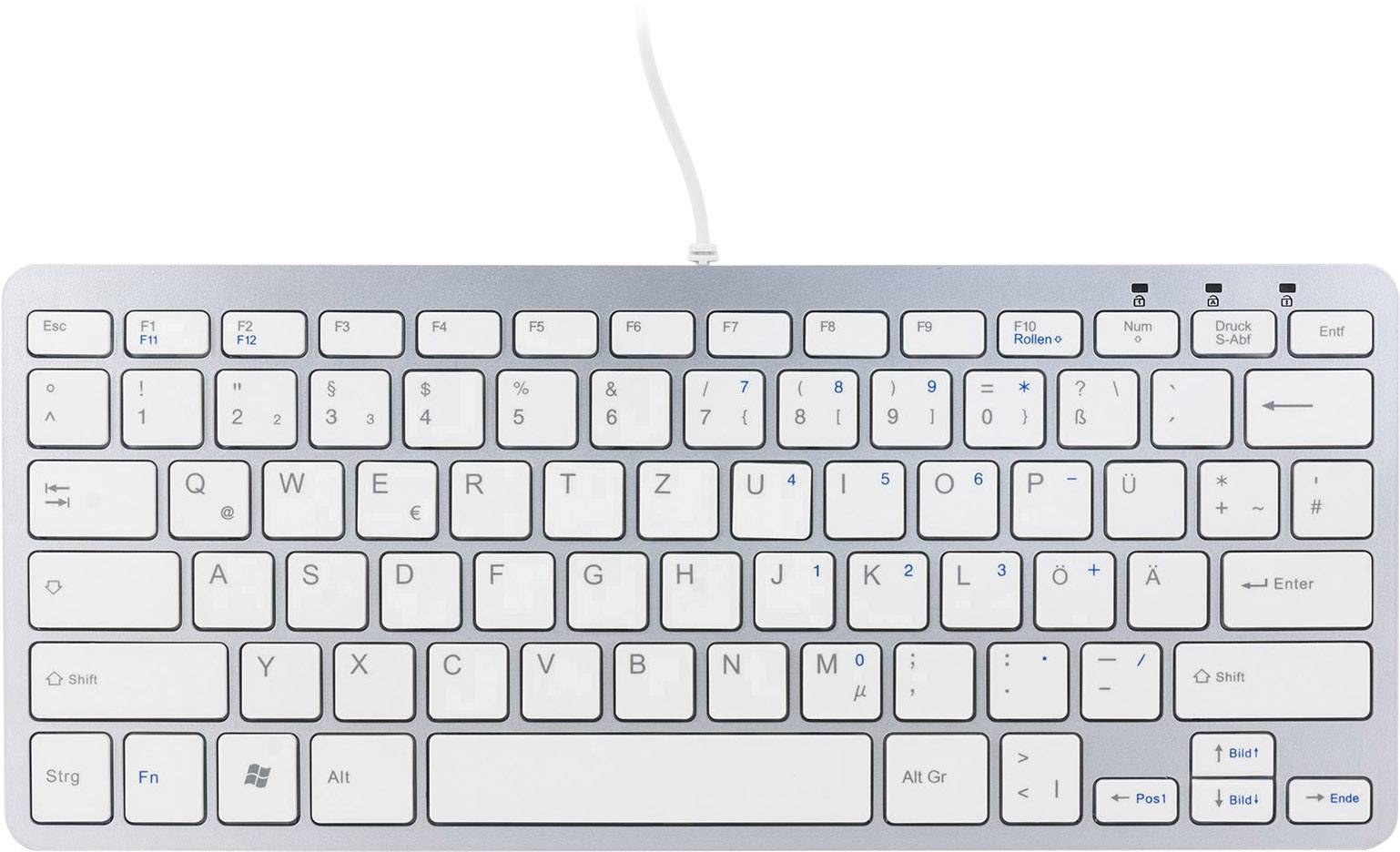 R-GO Tools RGOECQZW USB Tastatur Deutsch, QWERTZ, Windows® Weiß