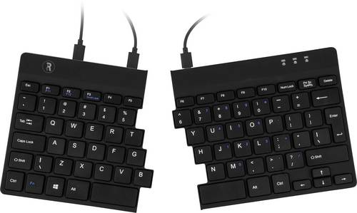 R-GO Tools RGOSP-DEWIBL USB Tastatur Deutsch, QWERTZ, Windows® Schwarz Ergonomisch