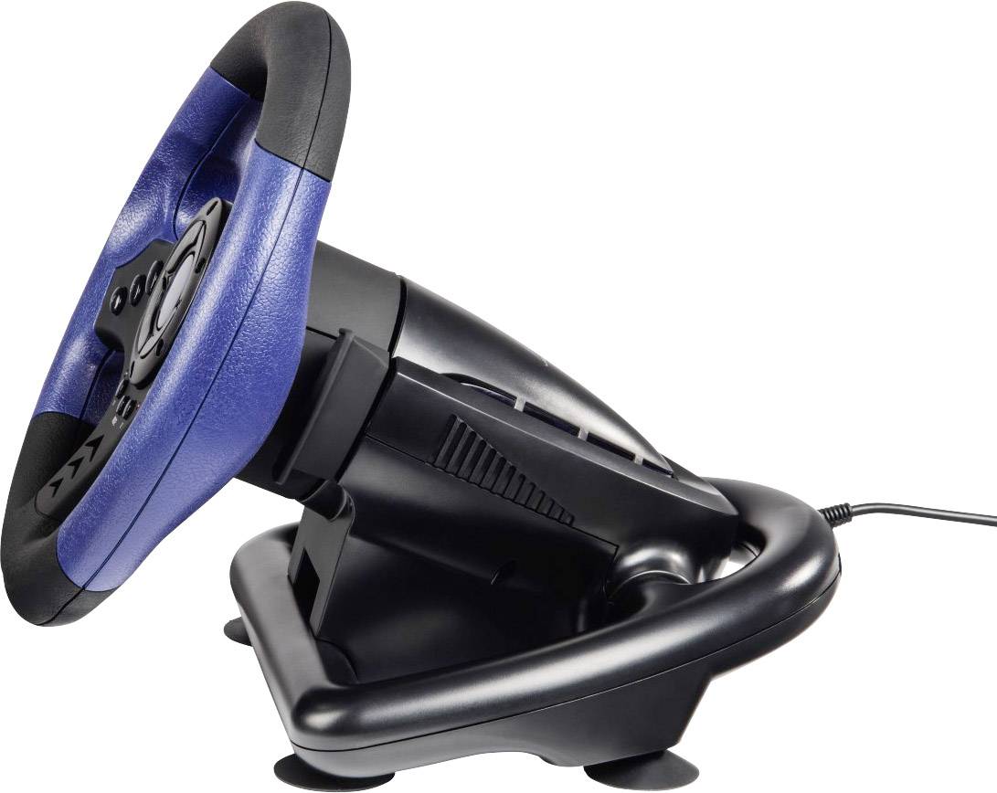 Hama uRage GripZ Lenkrad USB PC Blau, Schwarz inkl. Pedale