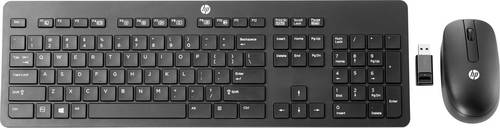 HP Slim Wireless Keyboard & Mouse Funk Tastatur, Maus-Set Deutsch, QWERTZ, Windows® Schwarz