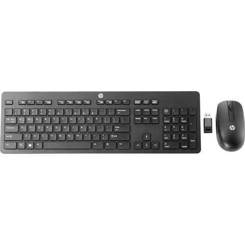HP Slim Wireless Keyboard & Mouse Funk Tastatur, Maus-Set Deutsch, QWERTZ, Windows® Schwarz