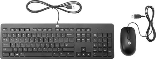 HP Slim Keyboard & Mouse USB Tastatur, Maus-Set Deutsch, QWERTZ, Windows® Schwarz