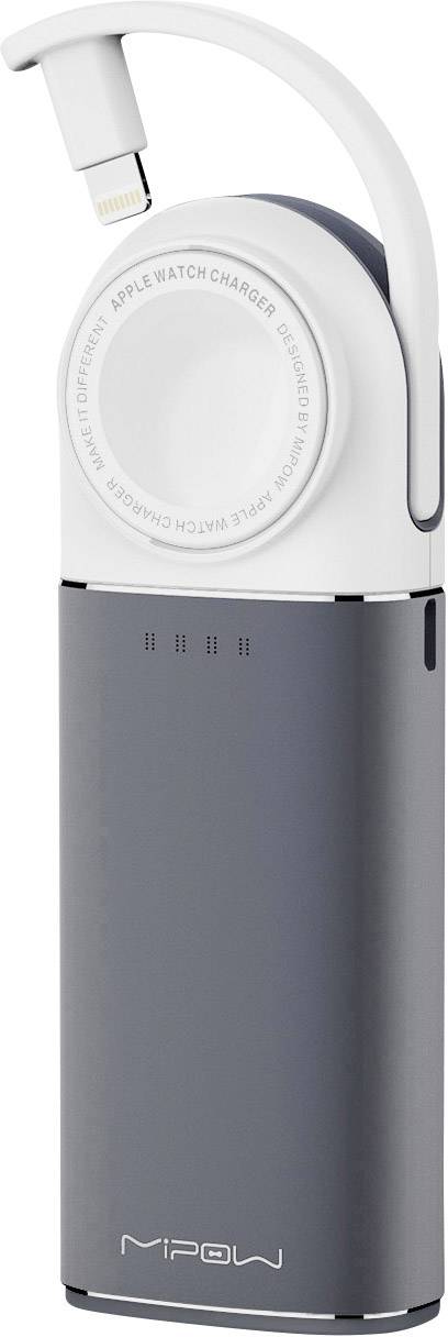 Mipow Induktions-Powerbank 1000mA iWatch Power Tube SPL11W2-GR 6000 mAh Ausgänge Induktionslade-Standard, Apple Lightning-Stecker
