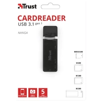 Trust Nanga USB 3.1 Externer Speicherkartenleser USB-A (USB 2.0) Schwarz Trust Nanga USB 3.1 Externer Speicherkartenleser USB-A (USB 2.0) Schwarz