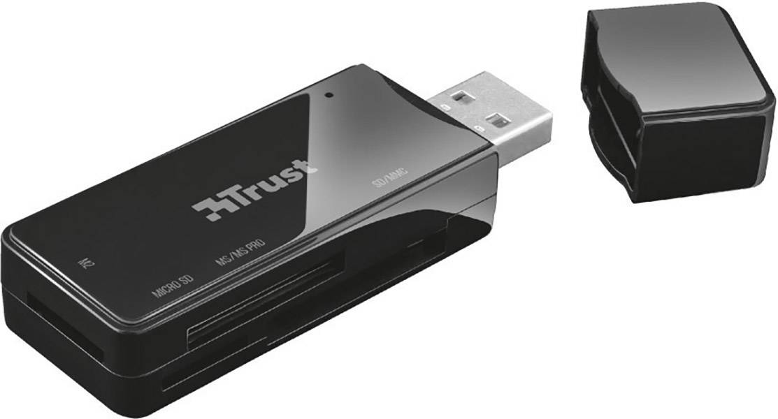 Trust Nanga USB 2.0 Cardreader Externer Speicherkartenleser USB 2.0 Schwarz