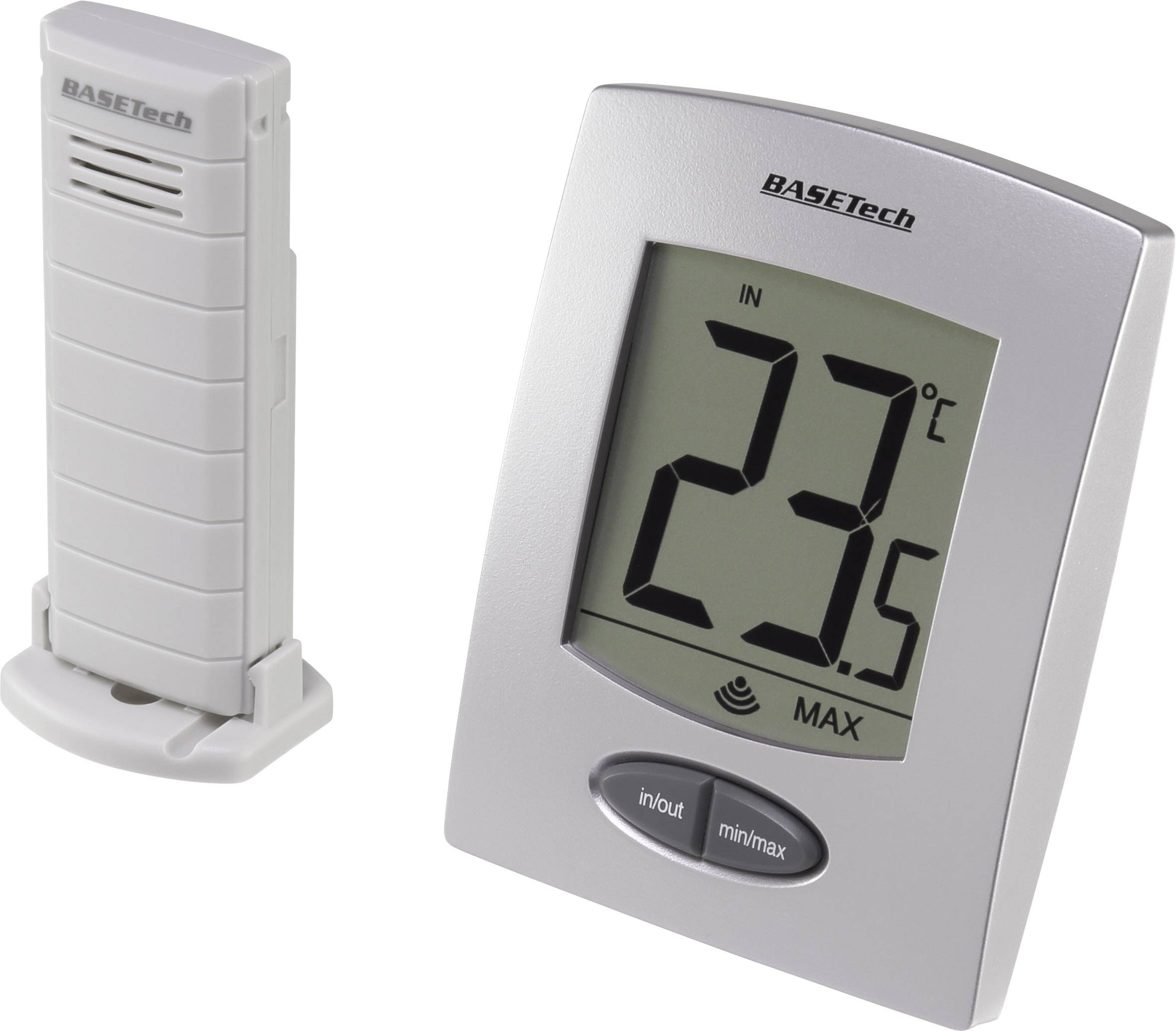 Basetech WS-9008-IT Thermometer Silber