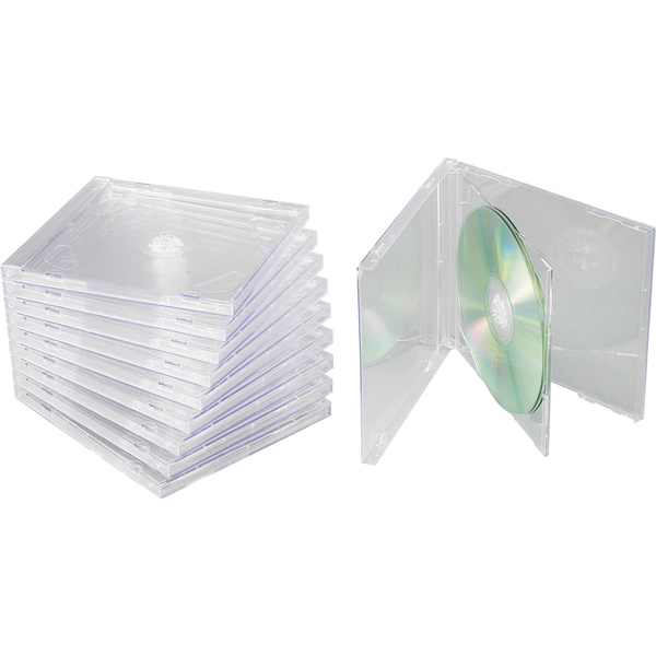Basetech CD Hülle BT-1687769 2 CDs/DVDs/Blu-rays Transparent Kunststoff 10 St.