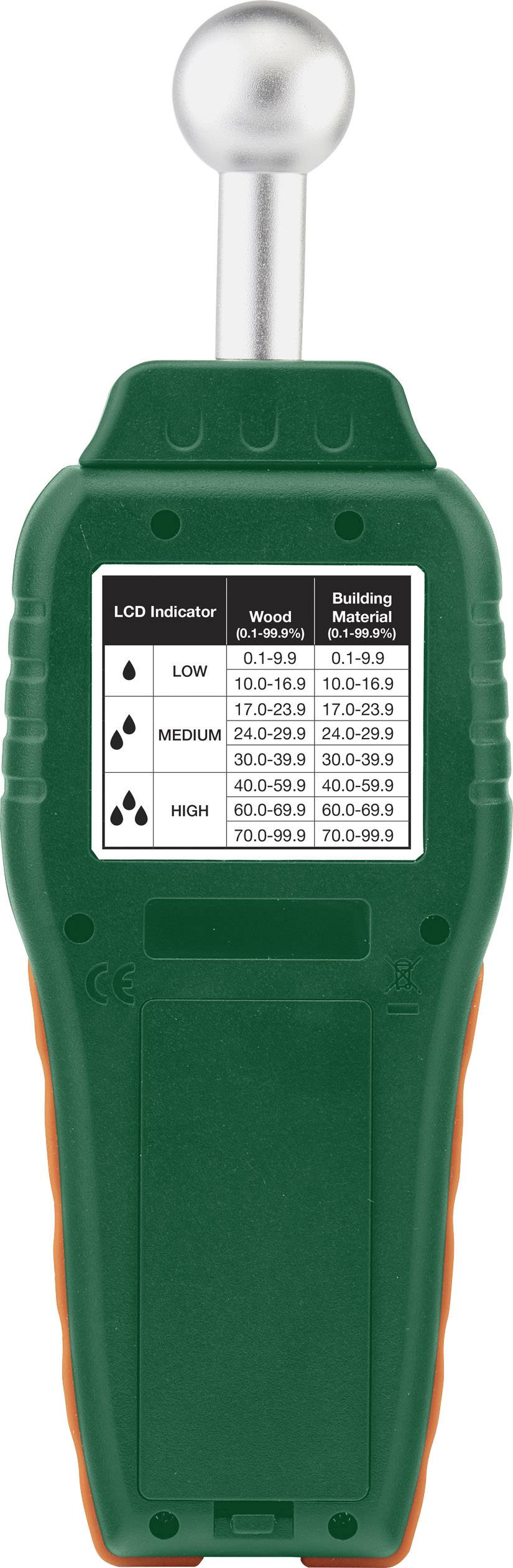 Extech MO57 Materialfeuchtemessgerät Messbereich Baufeuchtigkeit (Bereich) 0.1 bis 99.9% vol Messbereich Holzfeuchtigkeit
