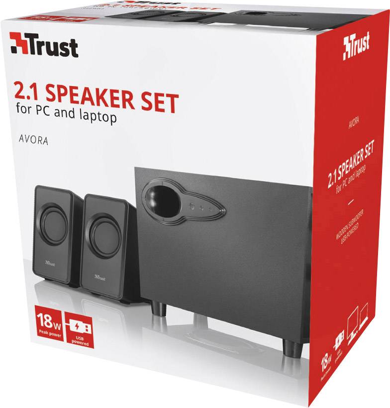 Trust Avora 2.1 PC-Lautsprecher Kabelgebunden 9W Schwarz