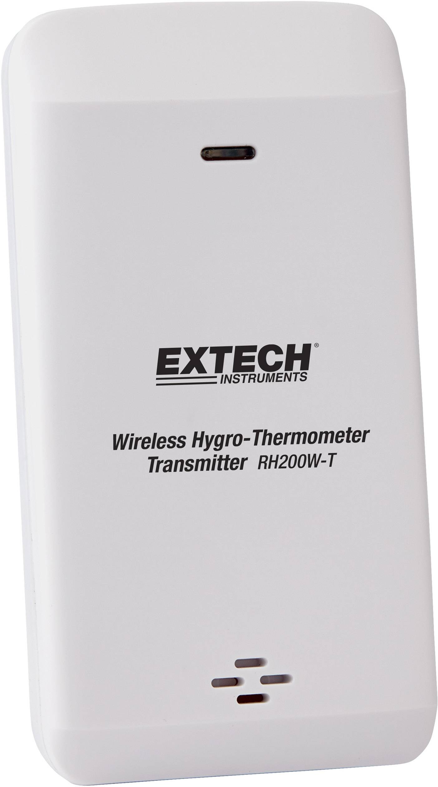 Weißer kabelloser Hygro-Thermometer-Sender 'Extech RH200W-T'. Dient zur Temperatur- und Feuchtigkeitsmessung.