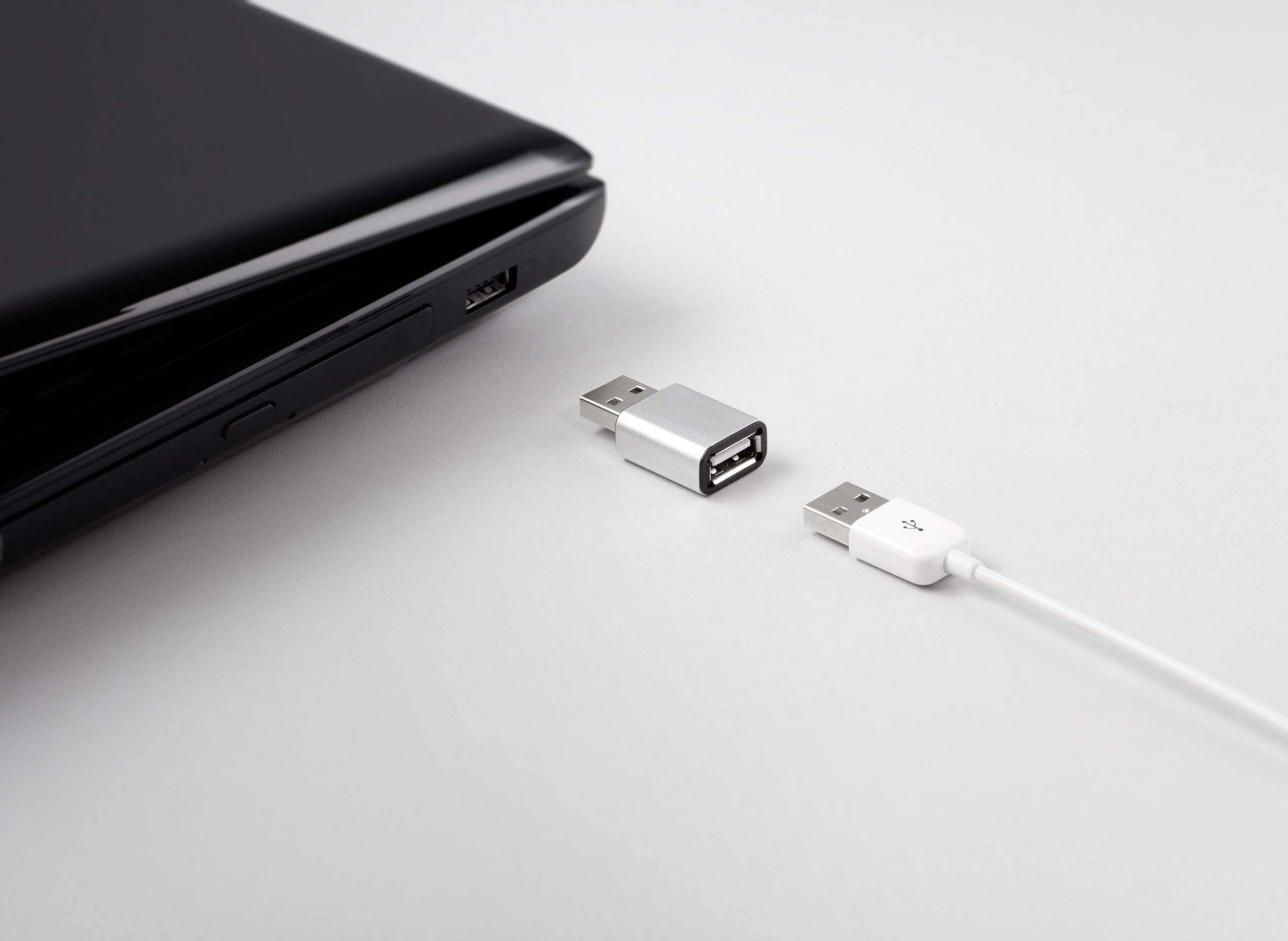 Renkforce USB 2.0 Adapter [1x USB 2.0 Stecker A - 1x USB 2.0 Buchse A] beidseitig verwendbarer Stecker, Aluminium-Stecker