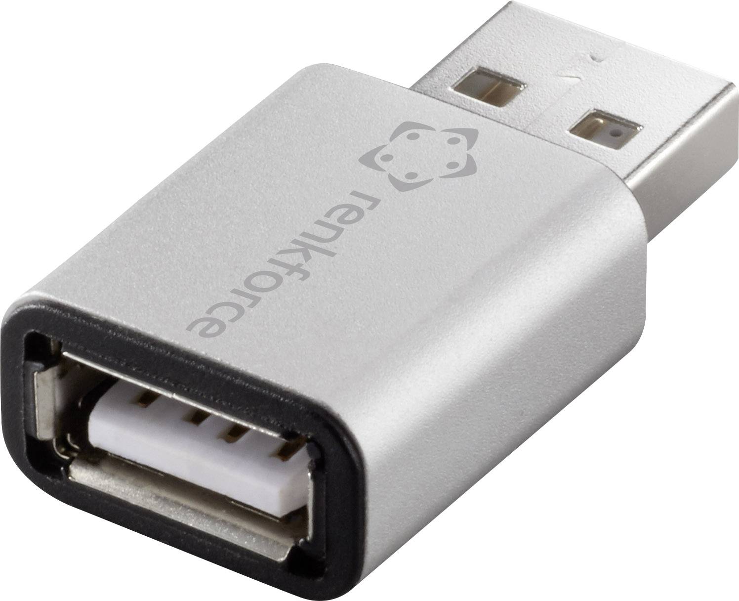 Renkforce USB 2.0 Adapter [1x USB 2.0 Stecker A - 1x USB 2.0 Buchse A] beidseitig verwendbarer Stecker, Aluminium-Stecker
