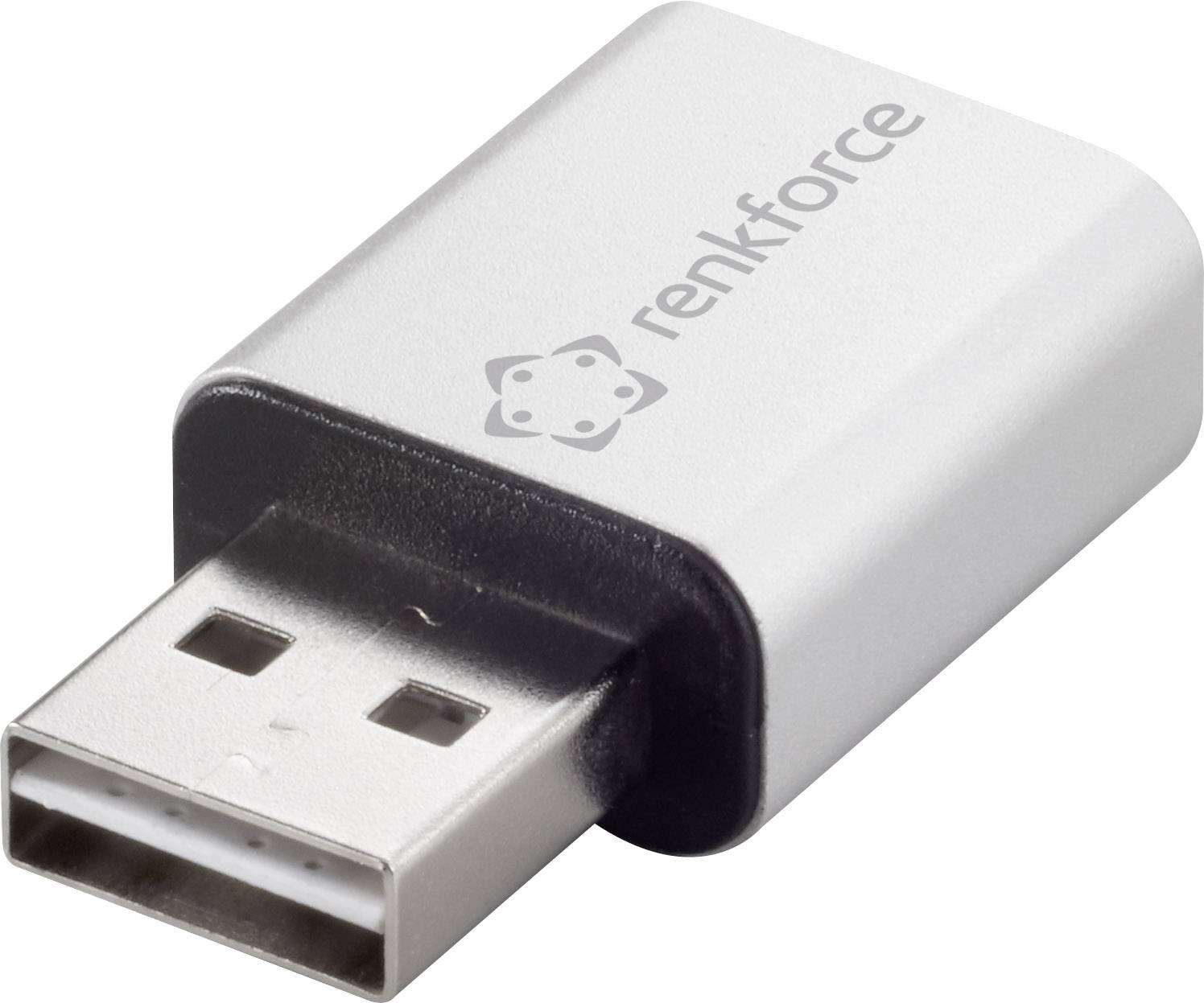 Renkforce USB 2.0 Adapter [1x USB 2.0 Stecker A - 1x USB 2.0 Buchse A] beidseitig verwendbarer Stecker, Aluminium-Stecker