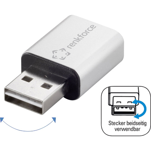 Renkforce USB 2.0 Adapter [1x USB 2.0 Stecker A - 1x USB 2.0 Buchse A] beidseitig verwendbarer Stec