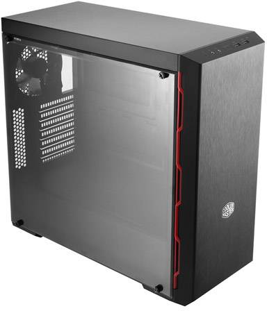 Cooler Master MasterBox MB600L Midi-Tower PC-Gehäuse Schwarz, Rot 1 vorinstallierter Lüfter, Für AIO Wasserkühlung geeignet, Seitenfenster, Staubf