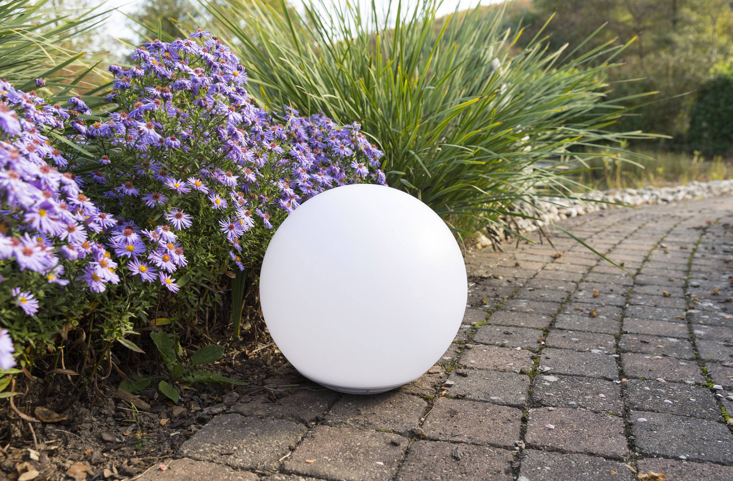 Heitronic 37234 Globo Solar-Dekoleuchte Solarkugel LED LED fest eingebaut 0.4W Weiß