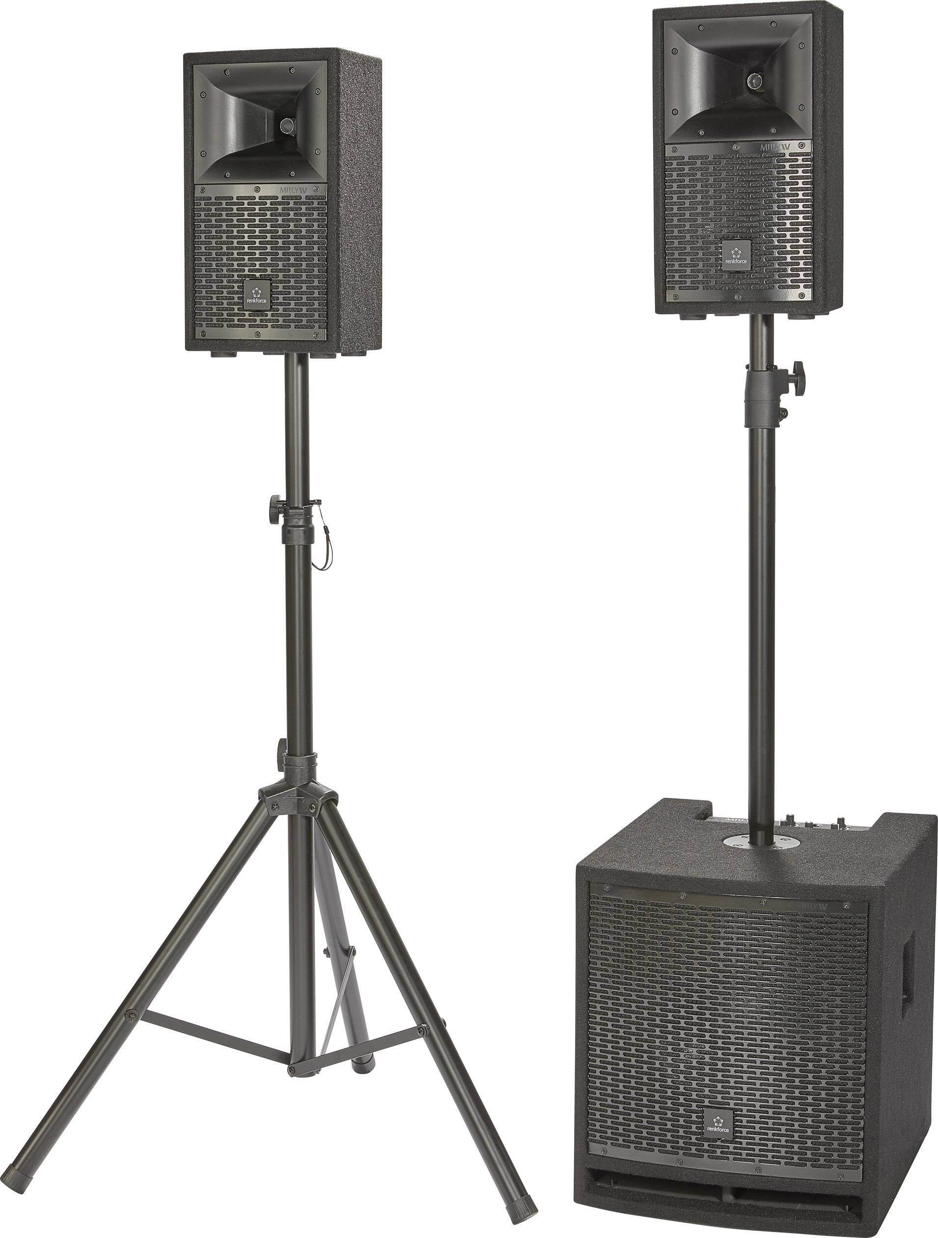 Renkforce M.I.L.L.Y IV Aktives PA-Lautsprecher-Set inkl. Subwoofer 1 Set