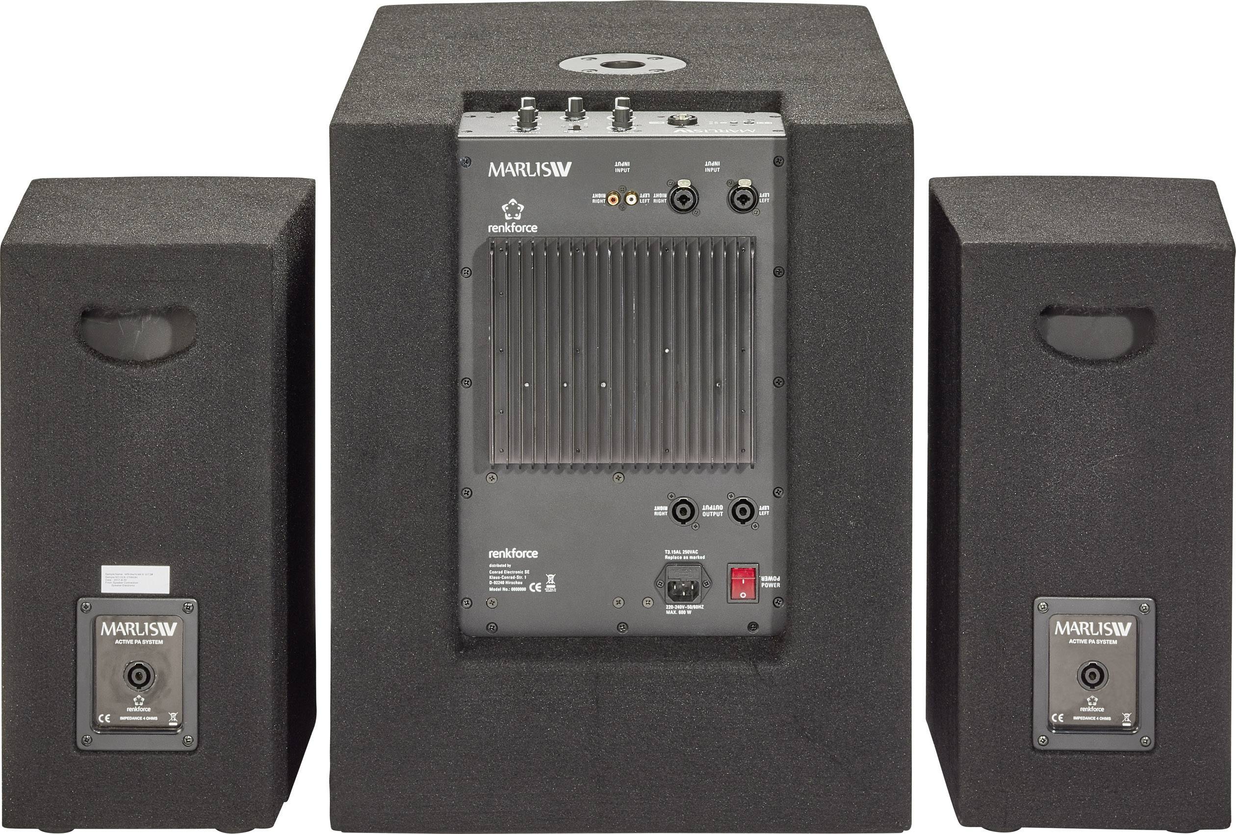 Renkforce M.A.R.L.I.S IV Aktives PA-Lautsprecher-Set inkl. Subwoofer