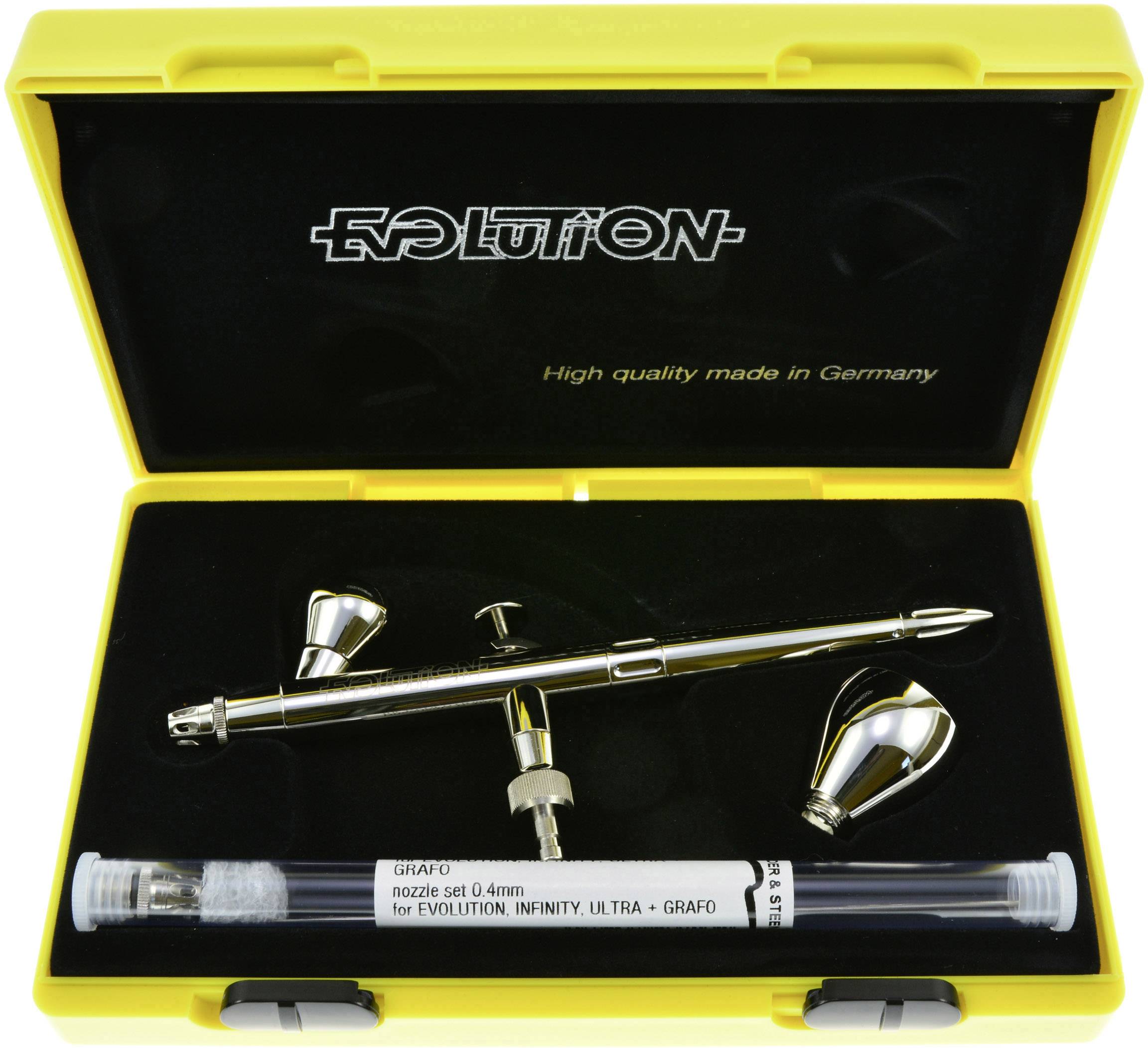 Harder & Steenbeck Evolution Silverline Two in One Double Action Airbrush-Pistole Düsen-Ø 0,2 + 0,4 mm