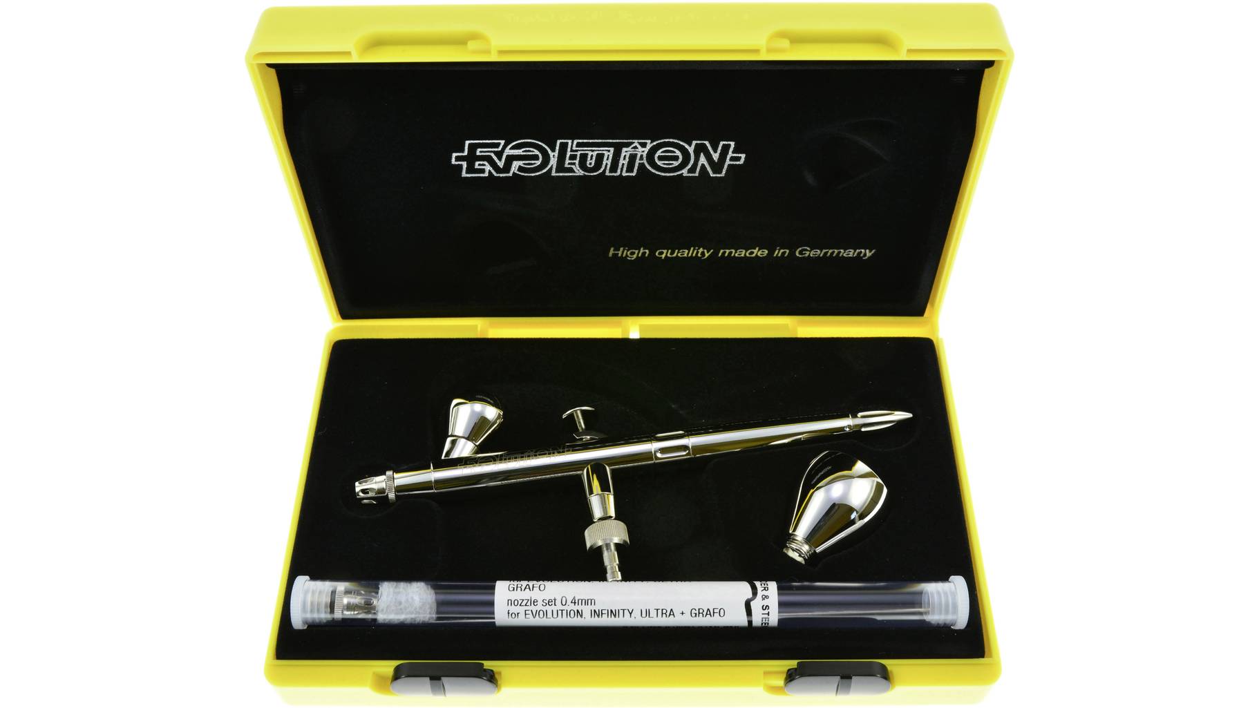Harder & Steenbeck Evolution Silverline Two in One Double Action AirbrushPistole DüsenØ 0,2 Harder & Steenbeck Evolution Silverline Two in One Double Action AirbrushPistole DüsenØ 0,2