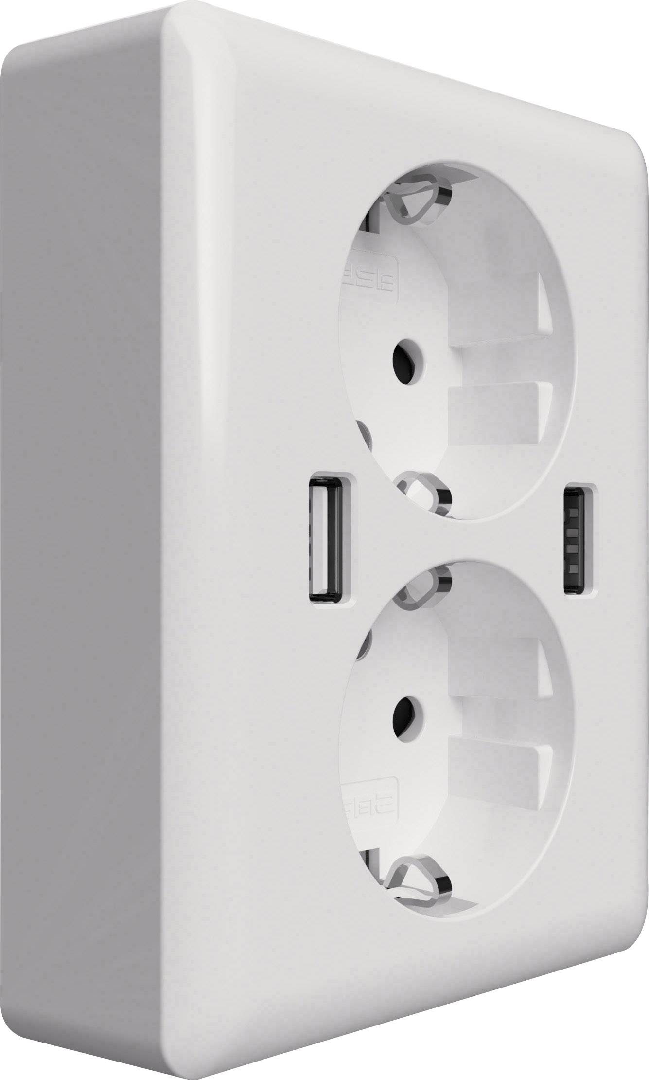 2USB 2U-449238 2fach Unterputz-Steckdose mit USB IP20 Weiß