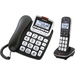 Emporia GD61ABB Schnurgebundenes Seniorentelefon  Anrufbeantworter, inkl. Mobilteil, Freisprechen Beleuchtetes Display Schwarz, Silber