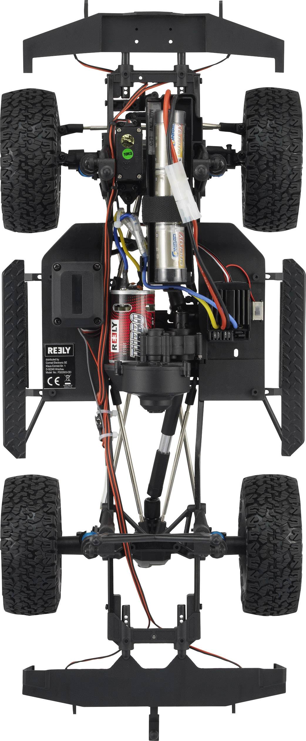 Reely Free Men Brushed 1:10 RC Modellauto Elektro Crawler Allradantrieb (4WD) 100% RtR 2,4GHz inkl. Akku, Ladegerät und