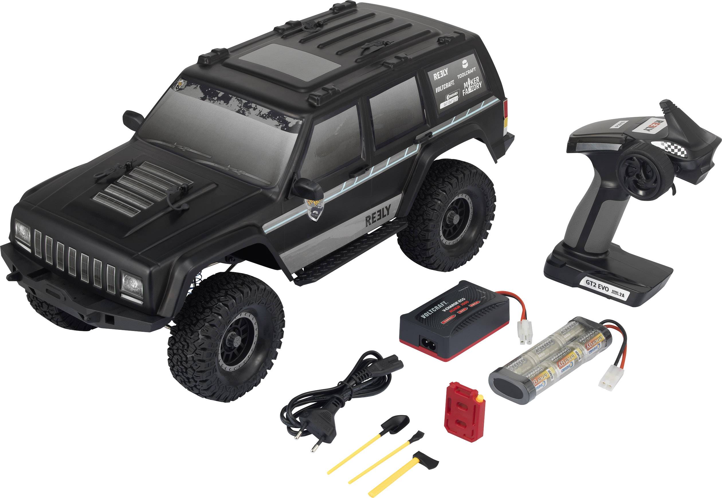 Reely Free Men Brushed 1:10 RC Modellauto Elektro Crawler Allradantrieb (4WD) 100% RtR 2,4GHz inkl. Akku, Ladegerät und