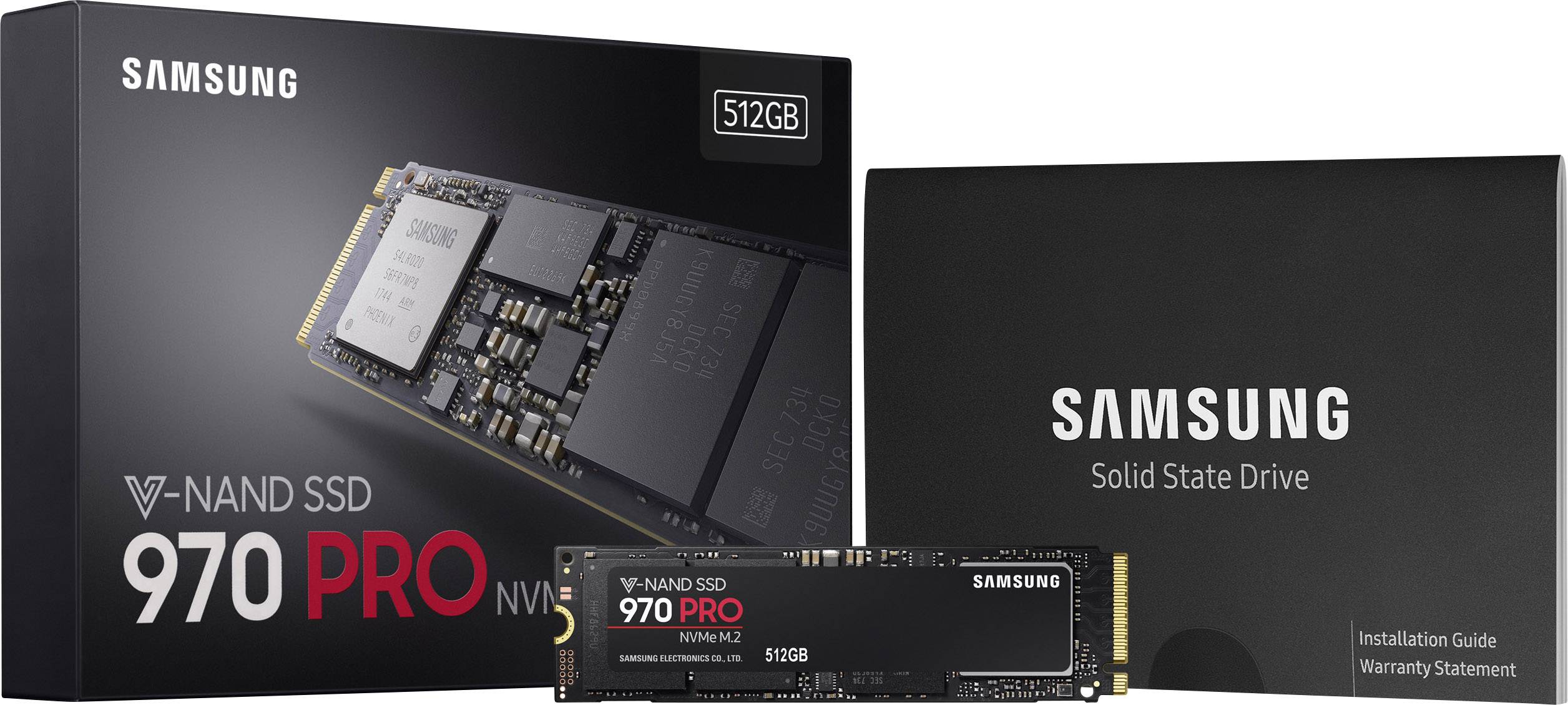 Samsung 970 PRO 512 GB Interne M.2 PCIe NVMe SSD 2280 M.2 NVMe PCIe 3.0 x4 Retail MZ-V7P512BW