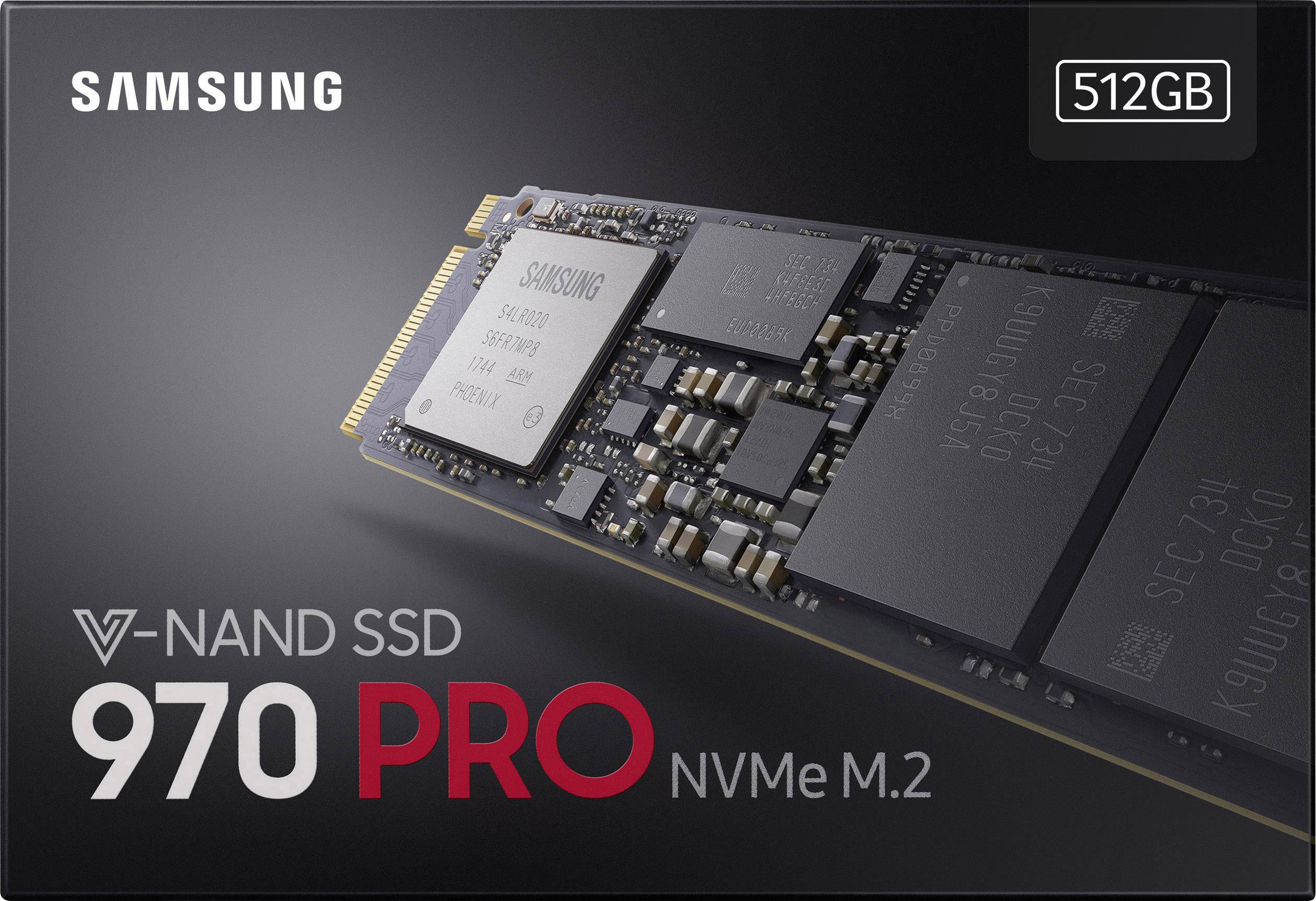 Samsung 970 PRO 512 GB Interne M.2 PCIe NVMe SSD 2280 M.2 NVMe PCIe 3.0 x4 Retail MZ-V7P512BW