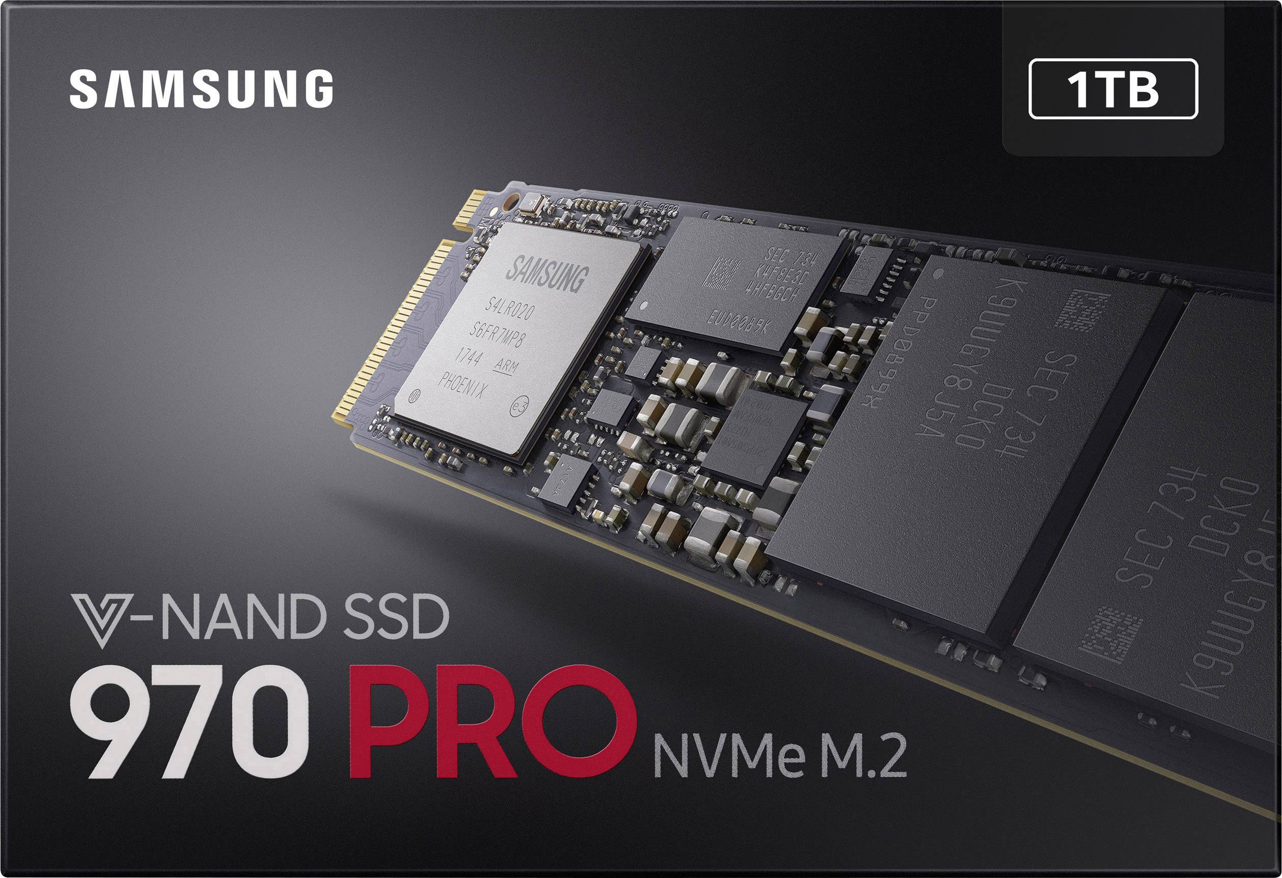 Samsung 970 PRO 1 TB Interne M.2 PCIe NVMe SSD 2280 M.2 NVMe PCIe 3.0 x4 Retail MZ-V7P1T0BW