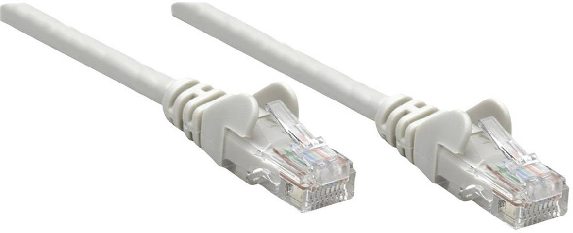 Zwei weiße Ethernet-Kabel mit RJ45-Steckern, die zur Netzwerkverbindung verwendet werden.