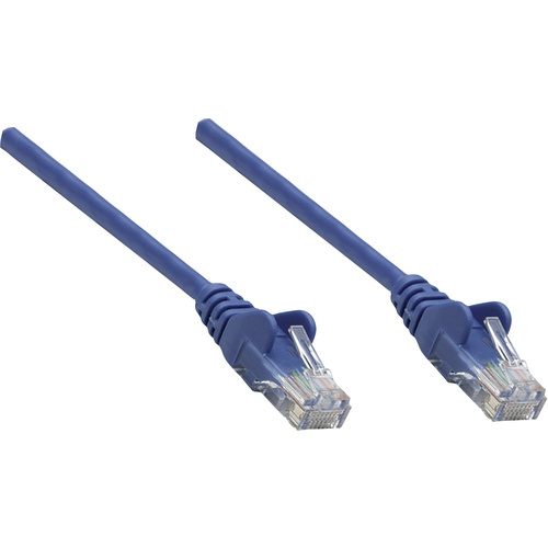 Intellinet 350723 RJ45 Netzwerkkabel, Patchkabel CAT 6a S/FTP 0.50 m Blau Einzelschirm, Gesamtschir