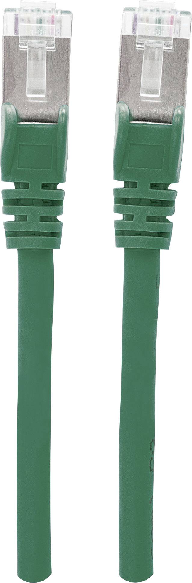Ein grünes Ethernet-Kabel mit zwei RJ45-Steckern an beiden Enden.