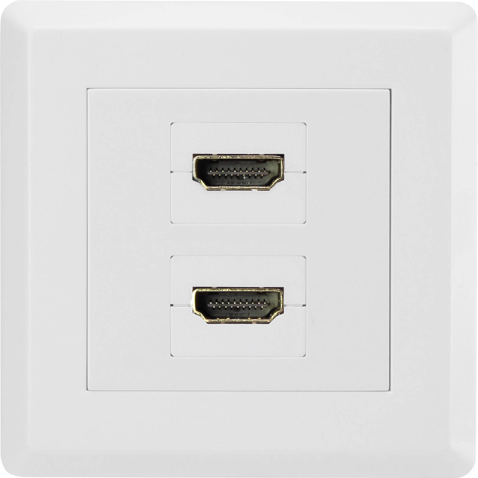 Renkforce RF-4724258 HDMI Adapter [2x HDMI-Buchse - 2x HDMI-Buchse] Weiß vergoldete Steckkontakte