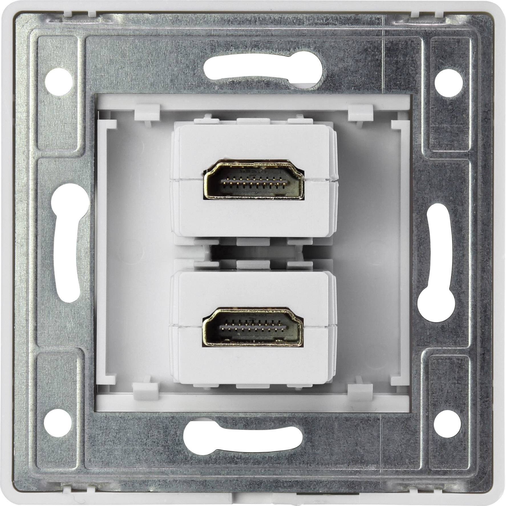 Renkforce RF-4724258 HDMI Adapter [2x HDMI-Buchse - 2x HDMI-Buchse] Weiß vergoldete Steckkontakte