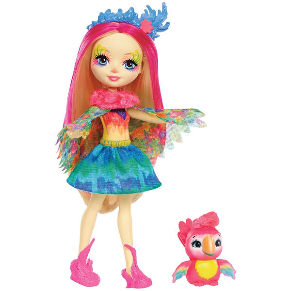 Mattel Enchantimals Papageienmädchen Peeki Parr FJJ21