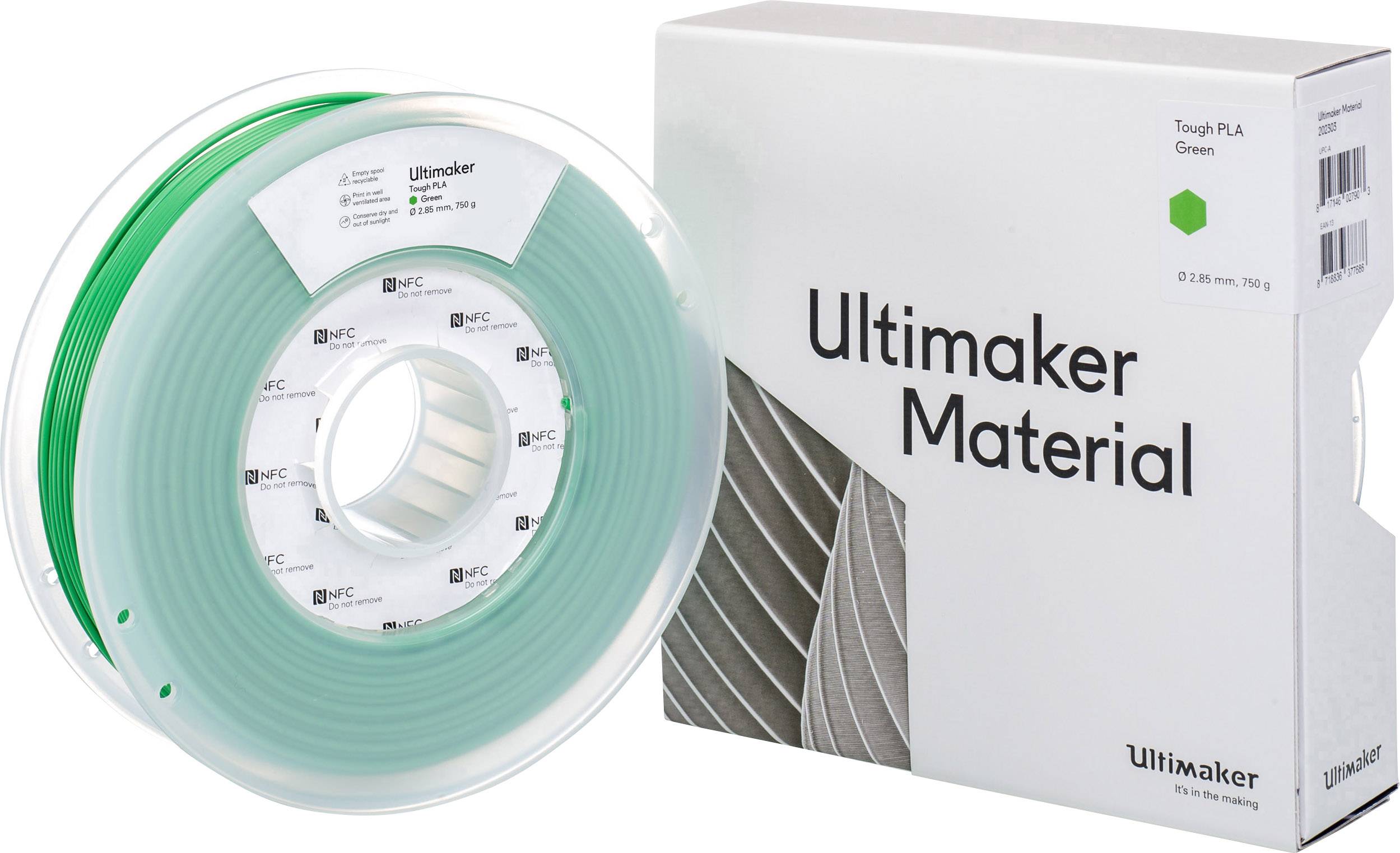 UltiMaker Filament Tough PLA 2.85mm Grün 750g